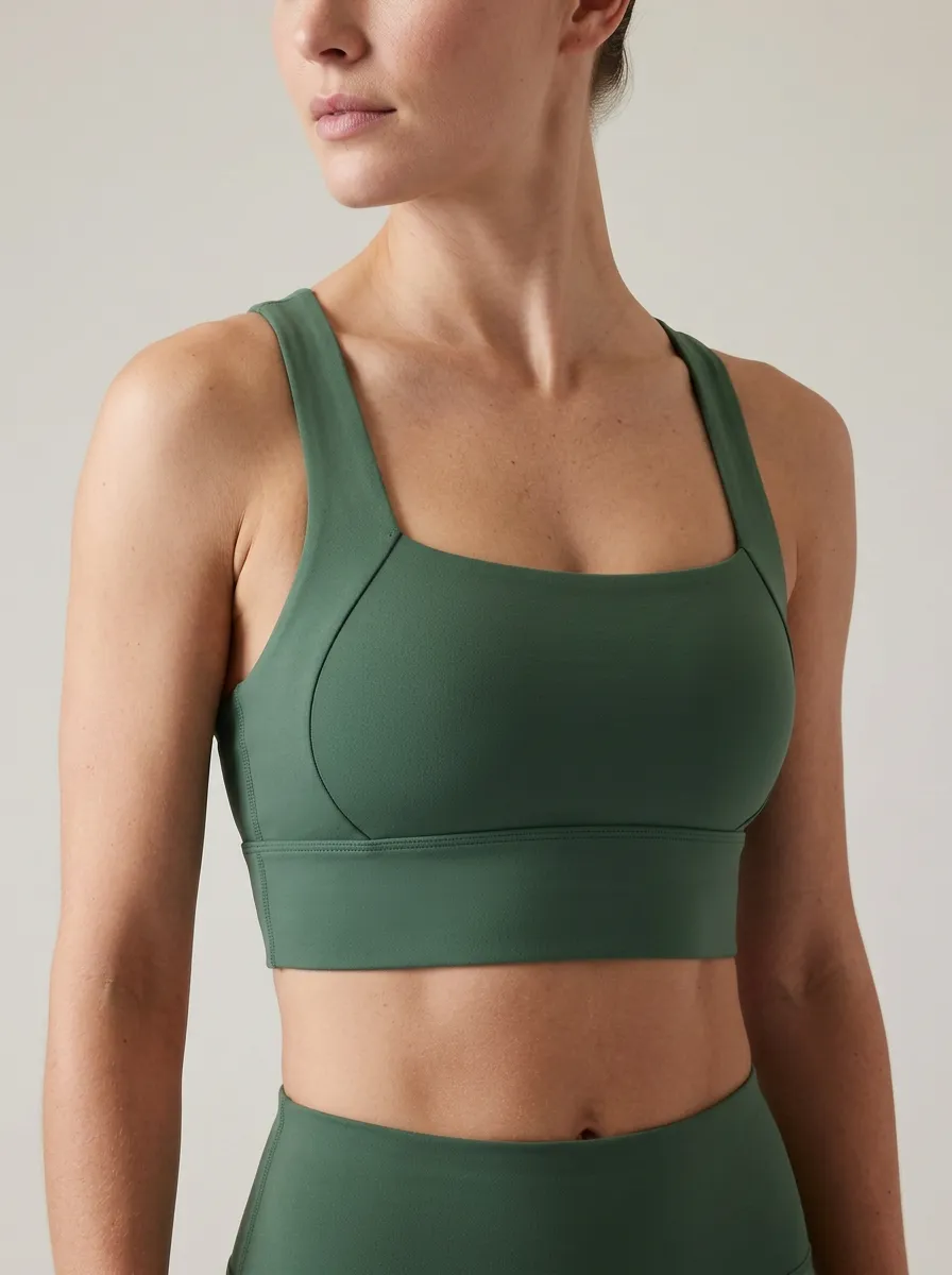 Women's Square Neck Wide Strap Sports Bra