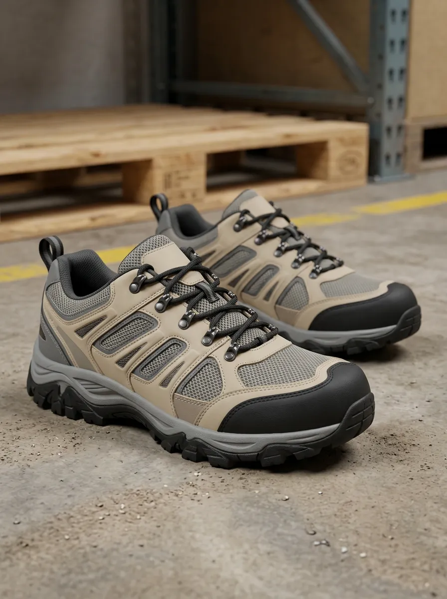Women's Pathfinder Outdoor Hiking Beige Mesh Printed Shoes