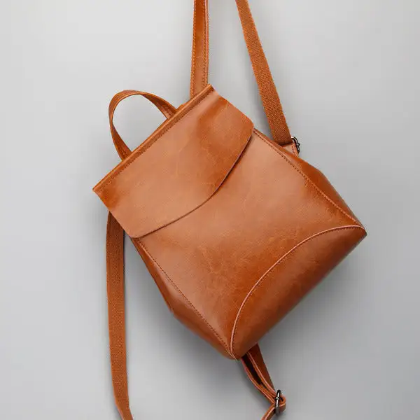 Korean Fashion Leather Shoulder Backpack Two-Layer Cowhide 2025 Trend