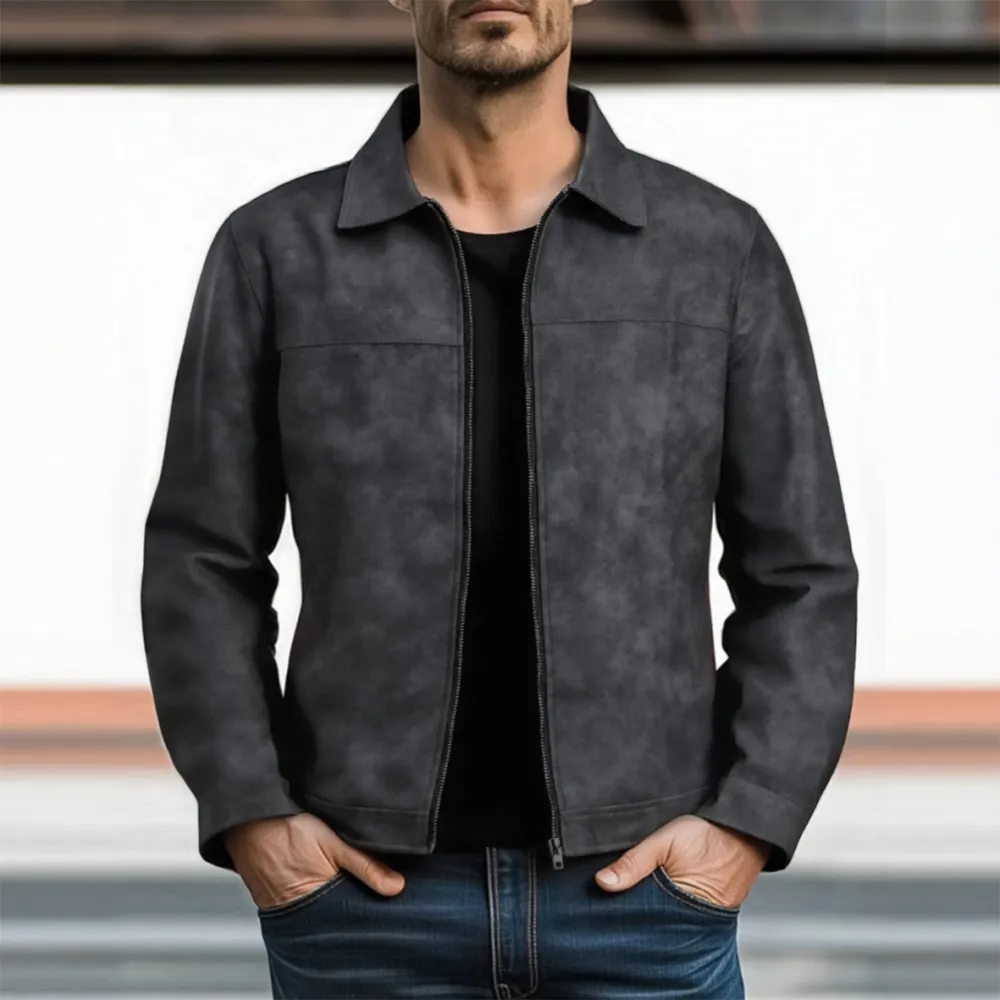 Leather Work Distressed Jacket