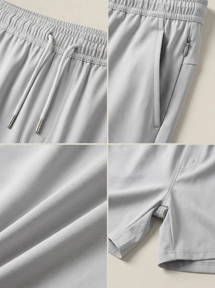 Sporty Ice-Silk Elastic-Waist Stretch Shorts