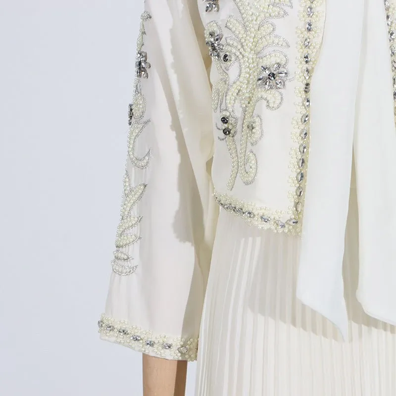 Distinctive Embroidered Jacket Skirt Set