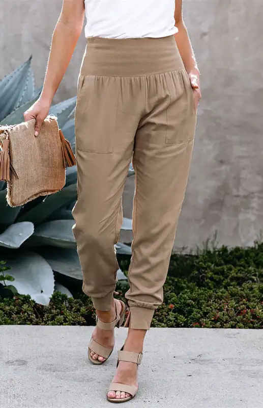 Clean High Waist Slit Pants