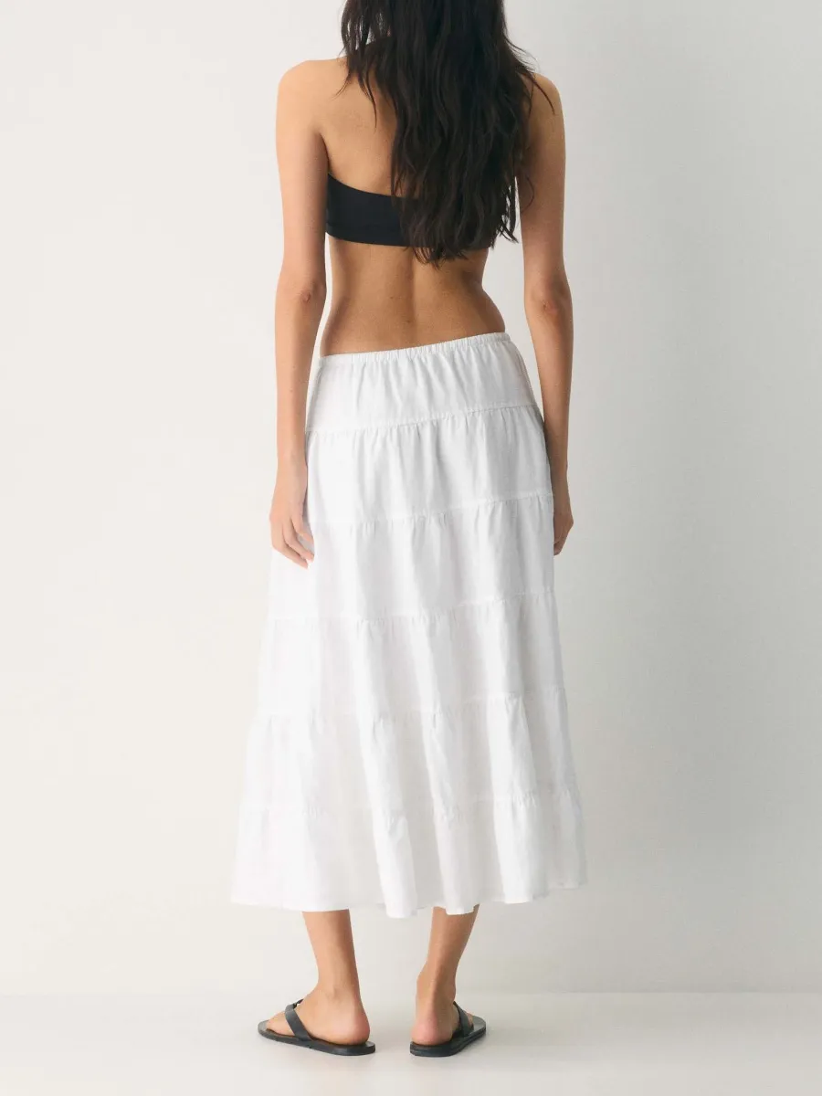 Drawstring Tiered Skirt