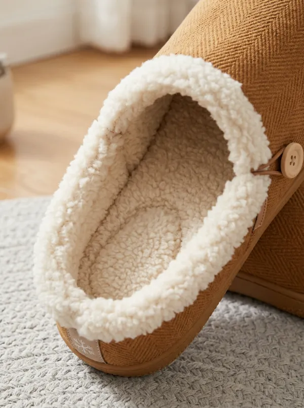 Classic Herringbone Snowflake Design Unisex Warm Wool Shoes