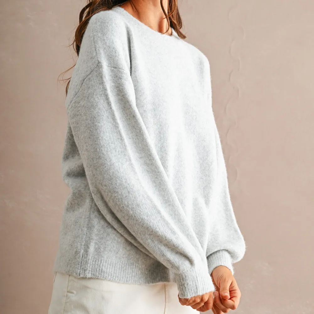 Open Back Slit Bows Sweater