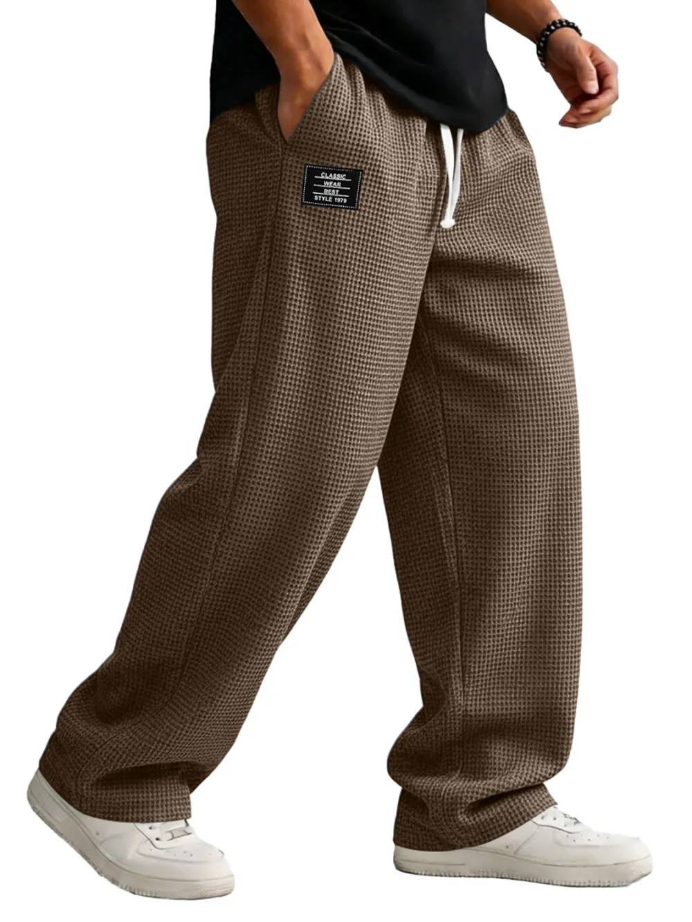 Textured Knit Pull On Trousers