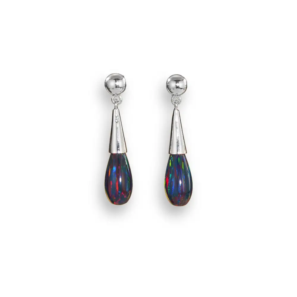 Classic Opal Heart Teardrop Earrings