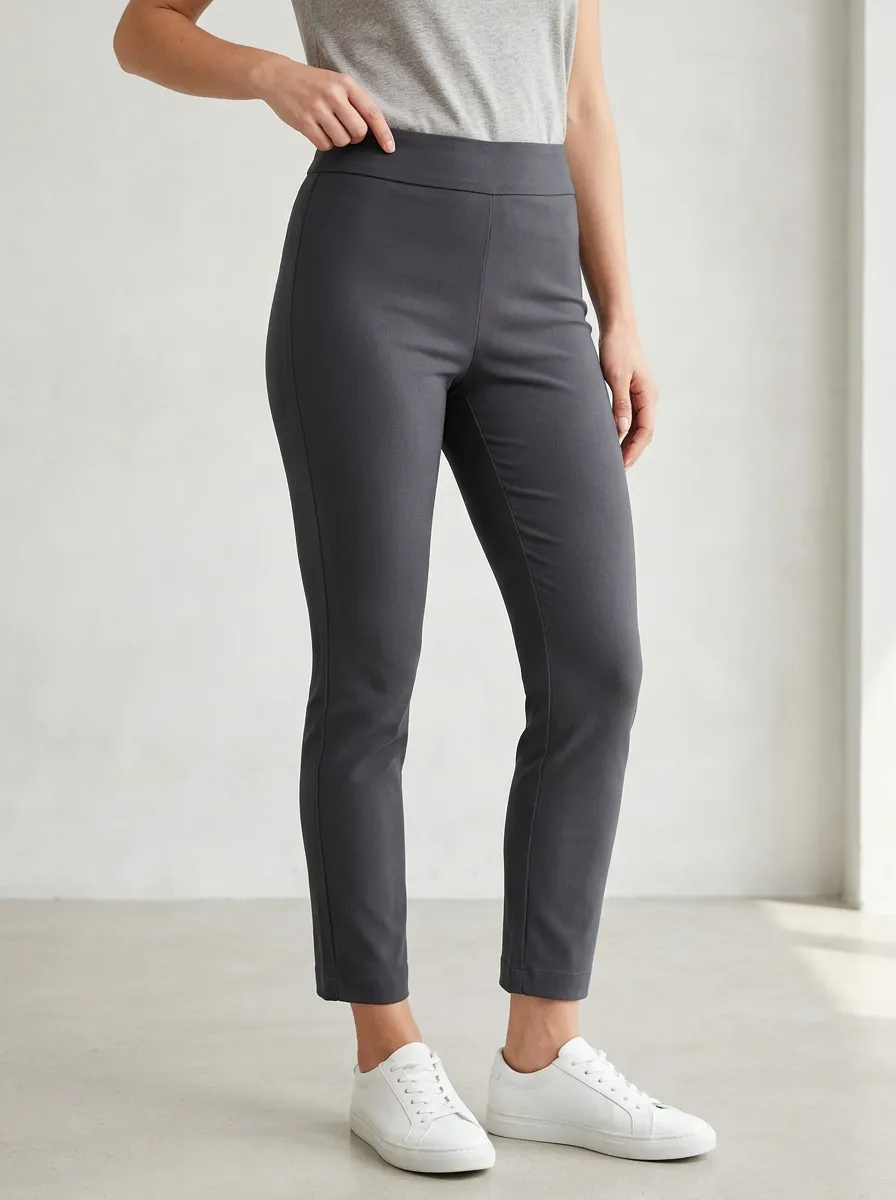Tailored-Look Mid-Rise Women's Stretch Mid-Rise Pants