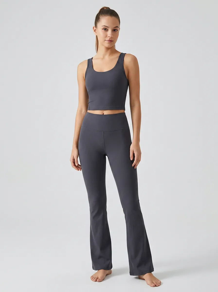 Active Sport-Look Women's Tank Top Flare Pants Active Set