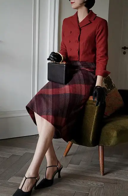 Minimal Comfort Everyday Casual Plaid Skirt