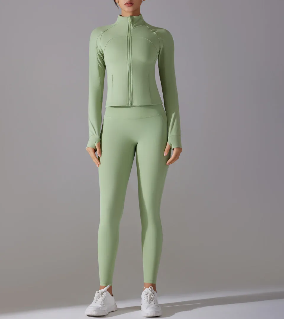 Long-Sleeve High-Waist Two-Piece Activewear Active Set