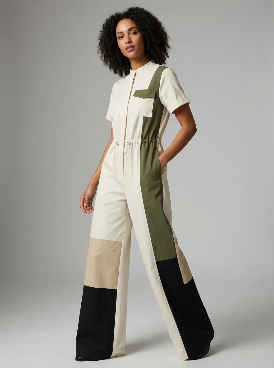 Women's Marin Patchwork Colorblock Graphic Jumpsuit
