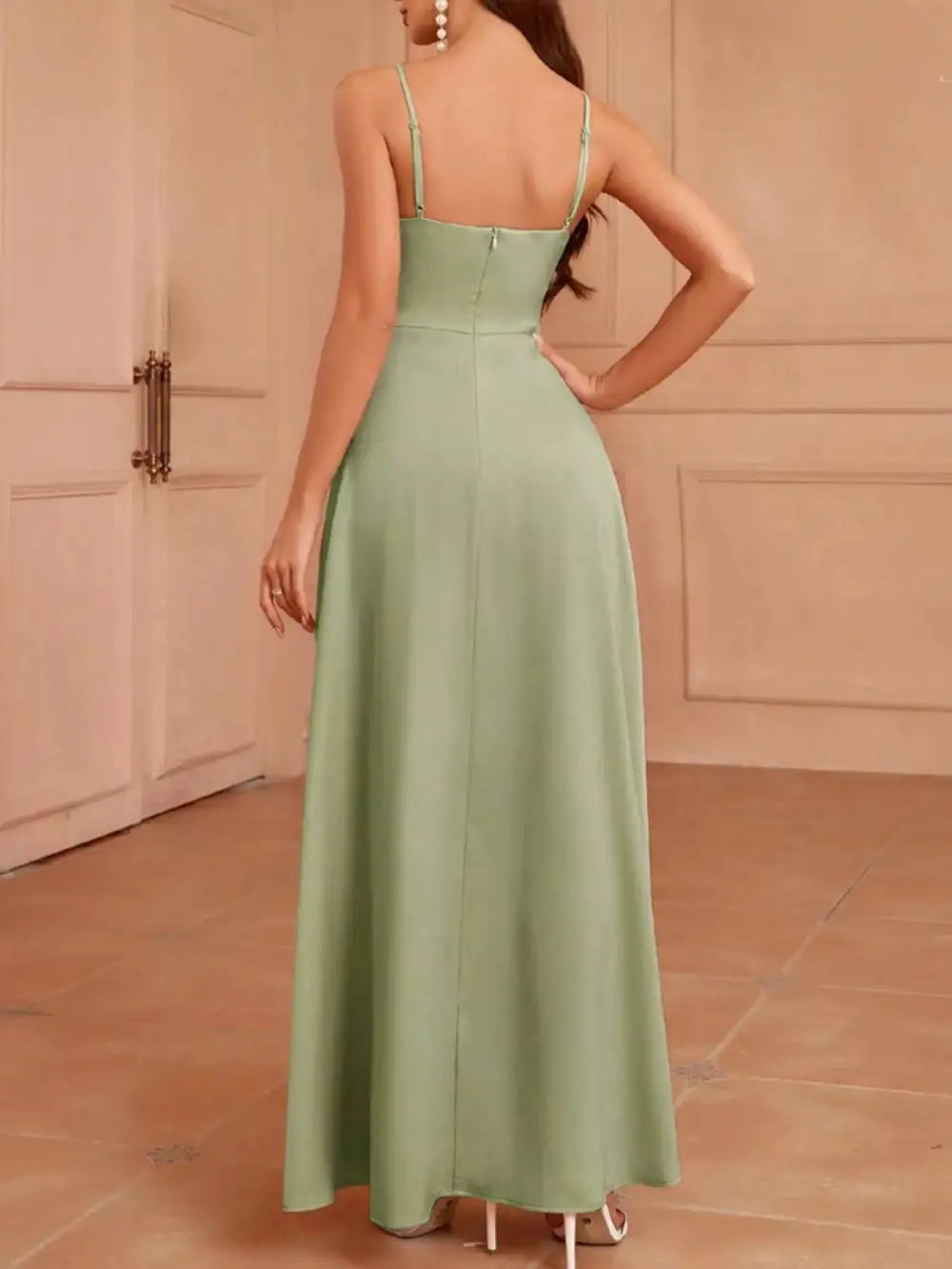 Classic Slit Spaghetti Strap Maxi Dress