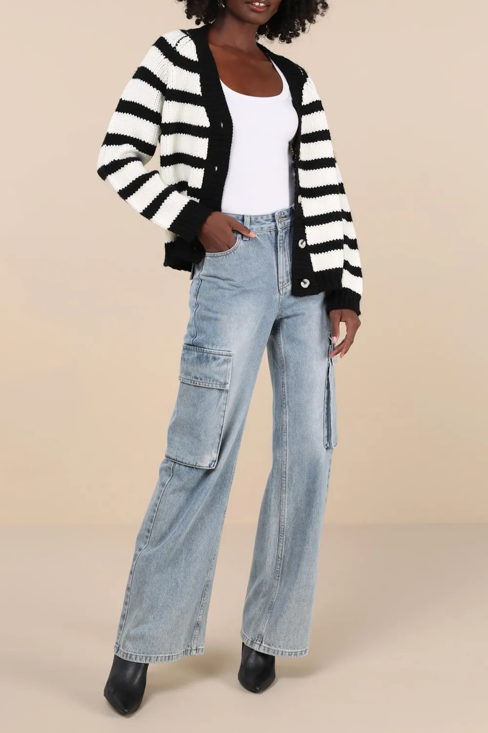 Bold Striped Knit Cardigan