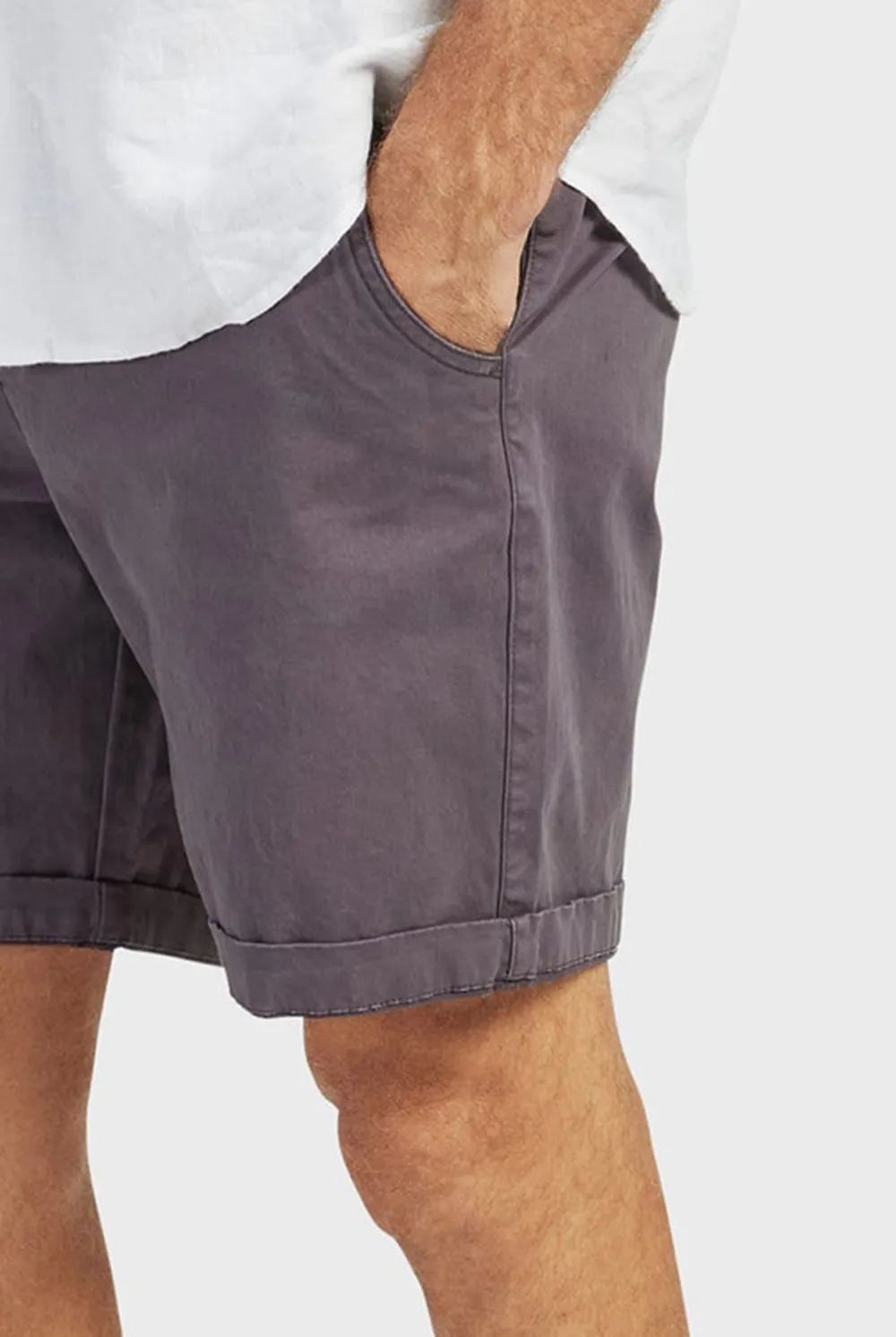 Charcoal Cotton Tailored Shorts