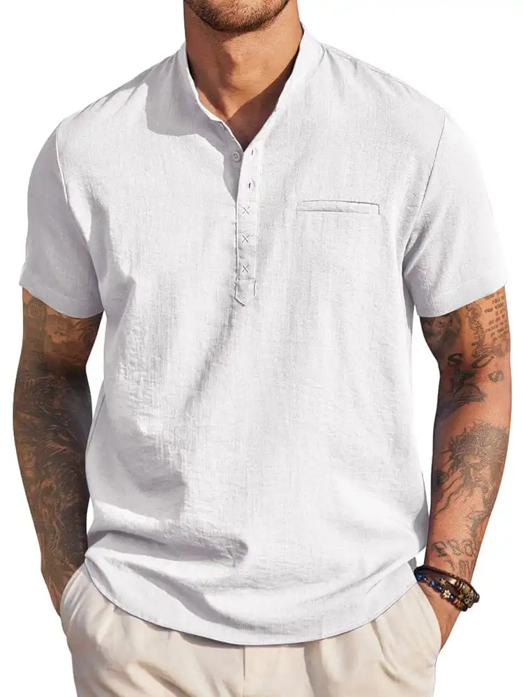 Soft Weave Henley Woven Shirt