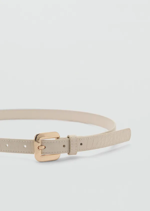 Casual Style Croco Leather-Effect Belts