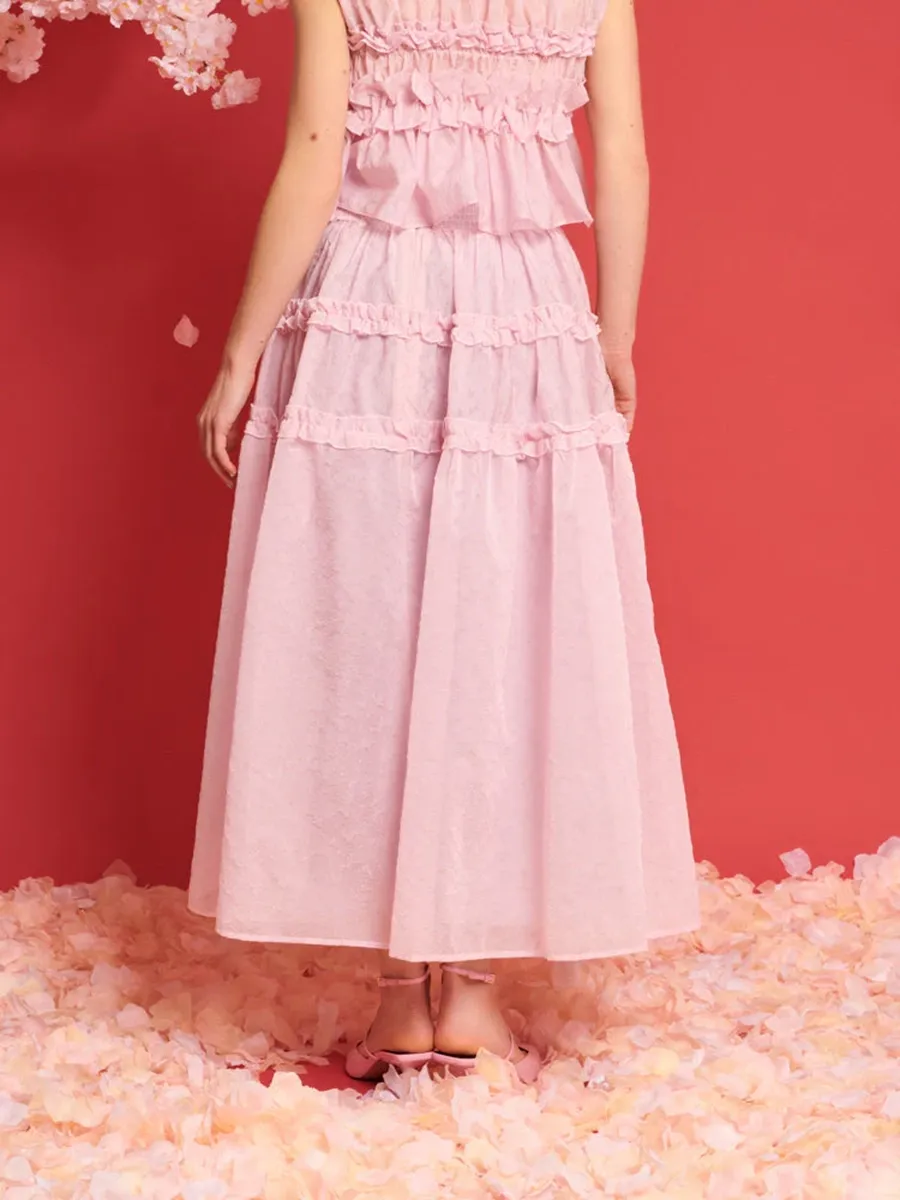Casual Organza Midi Skirt