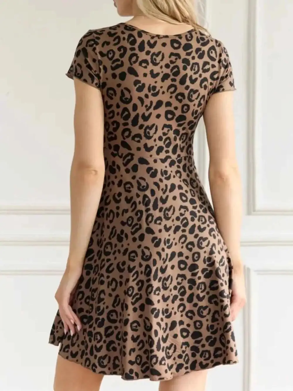 Plus Size Tie Front V-Neck Mini Dress