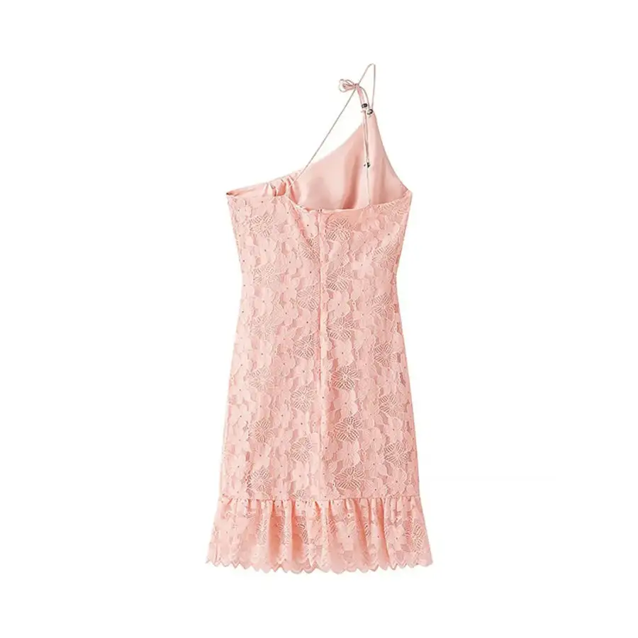 Lace One Shoulder Mini Dress