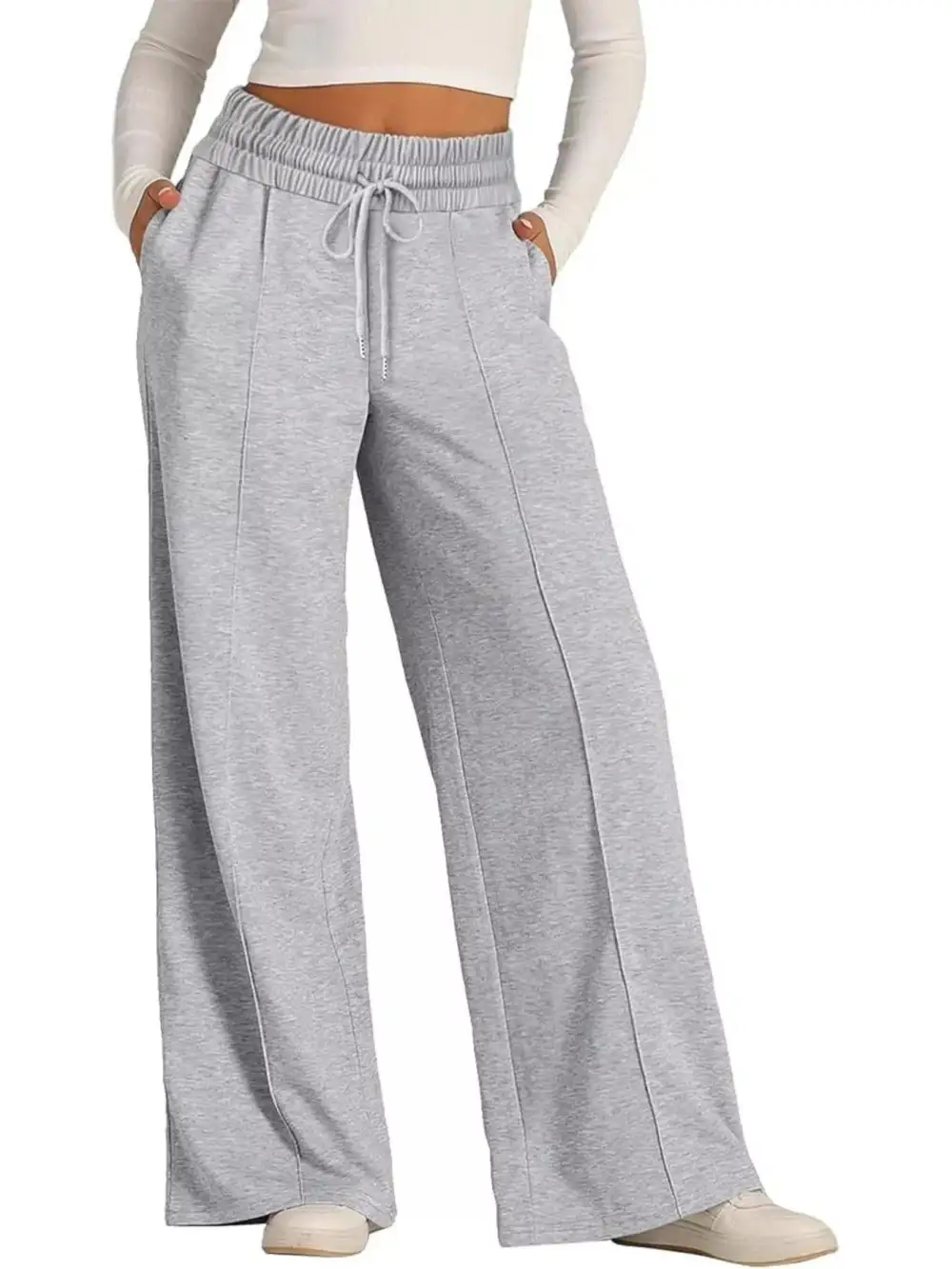 Wide Leg Drawstring Relaxed Fit Pocketed Pants