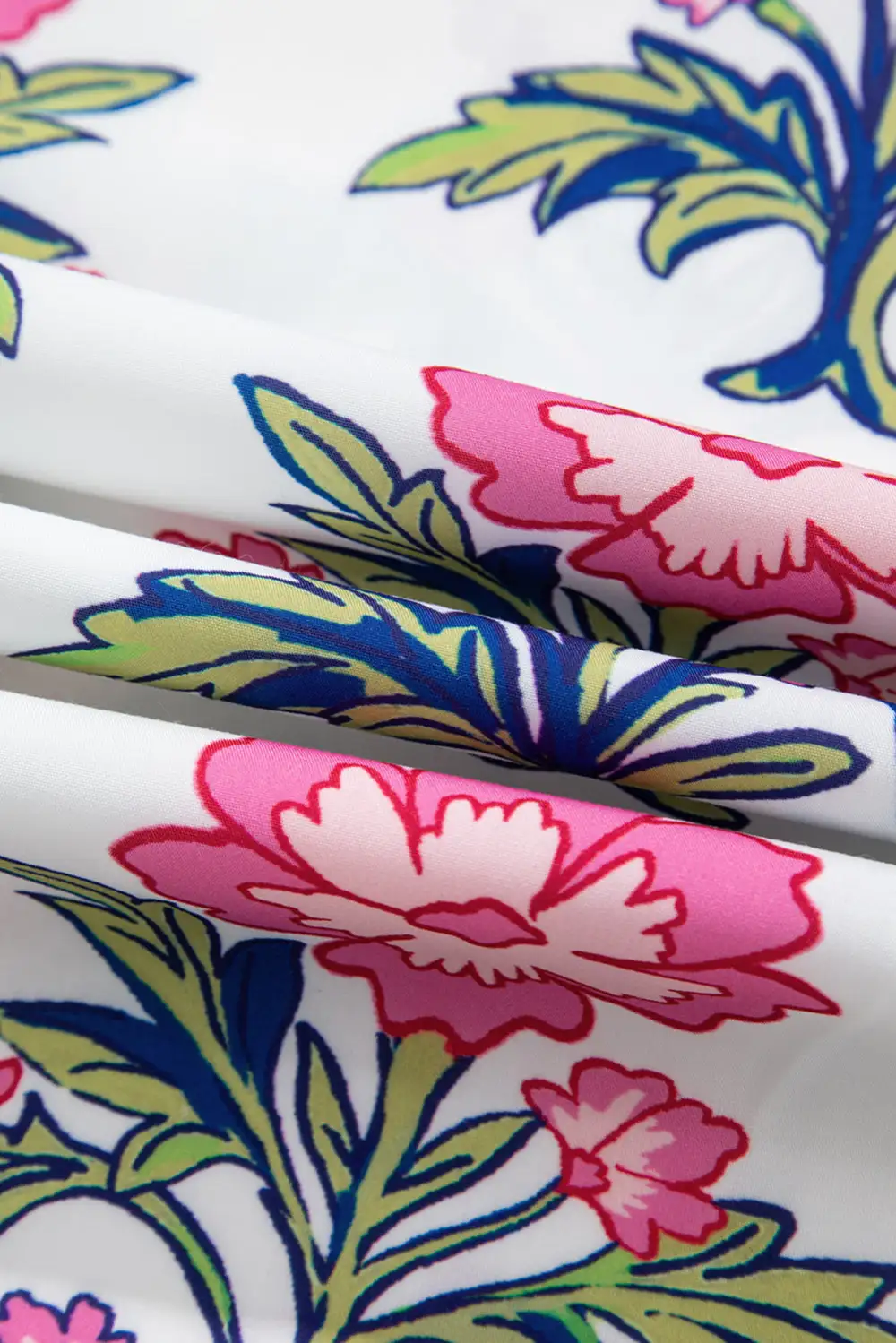 Striped Floral Tie Detail Blouse