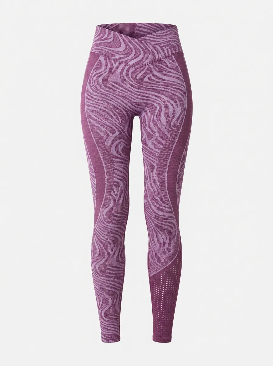 Women's Yoga Fitness Purple Zebra Pattern Printed Leggings