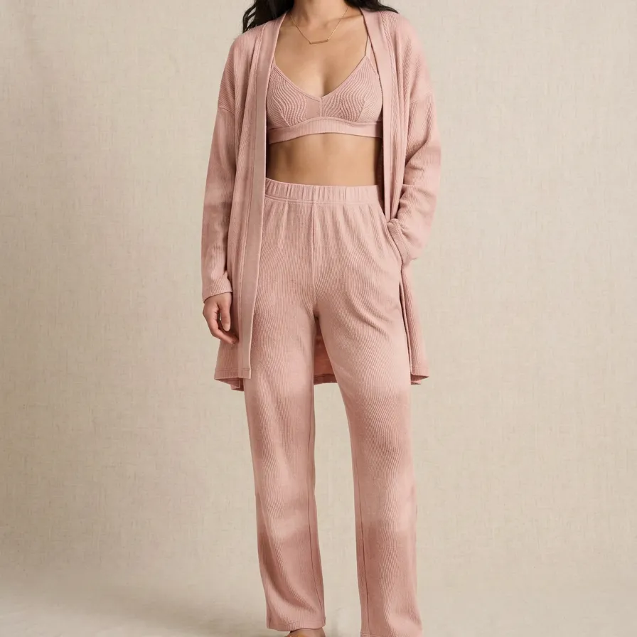 Ribbed Cardigan Lounge Set