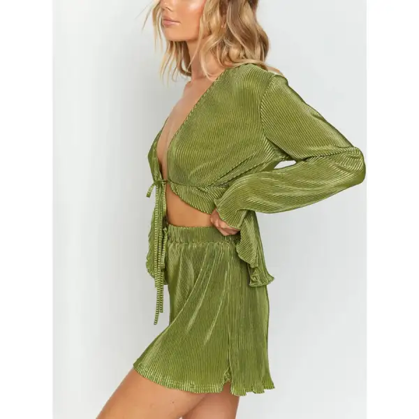 Long Sleeve Top and Shorts Set