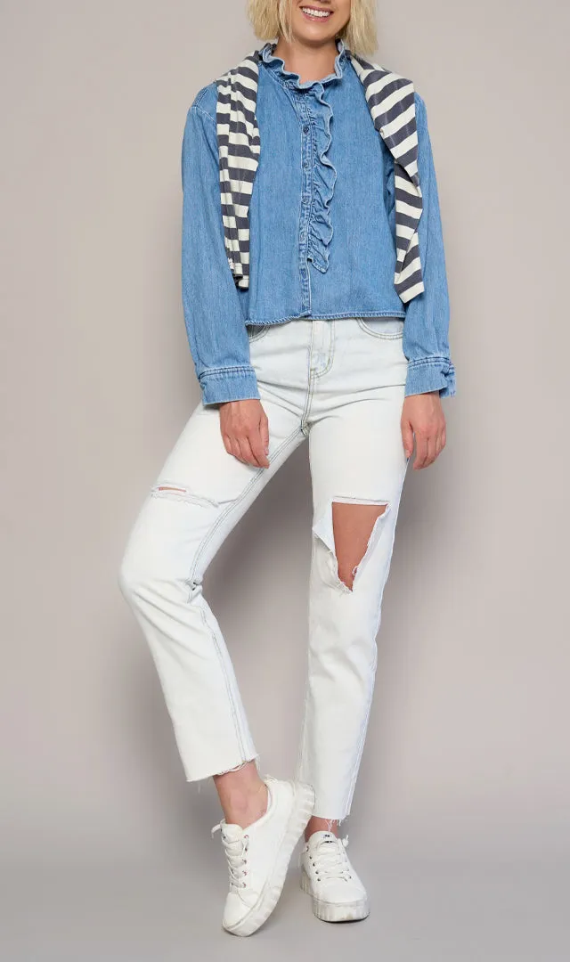Modern High Rise Ankle Straight Jeans