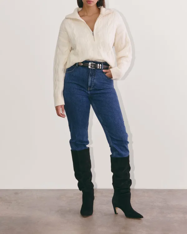 The Cable Half-Zip in Luxe