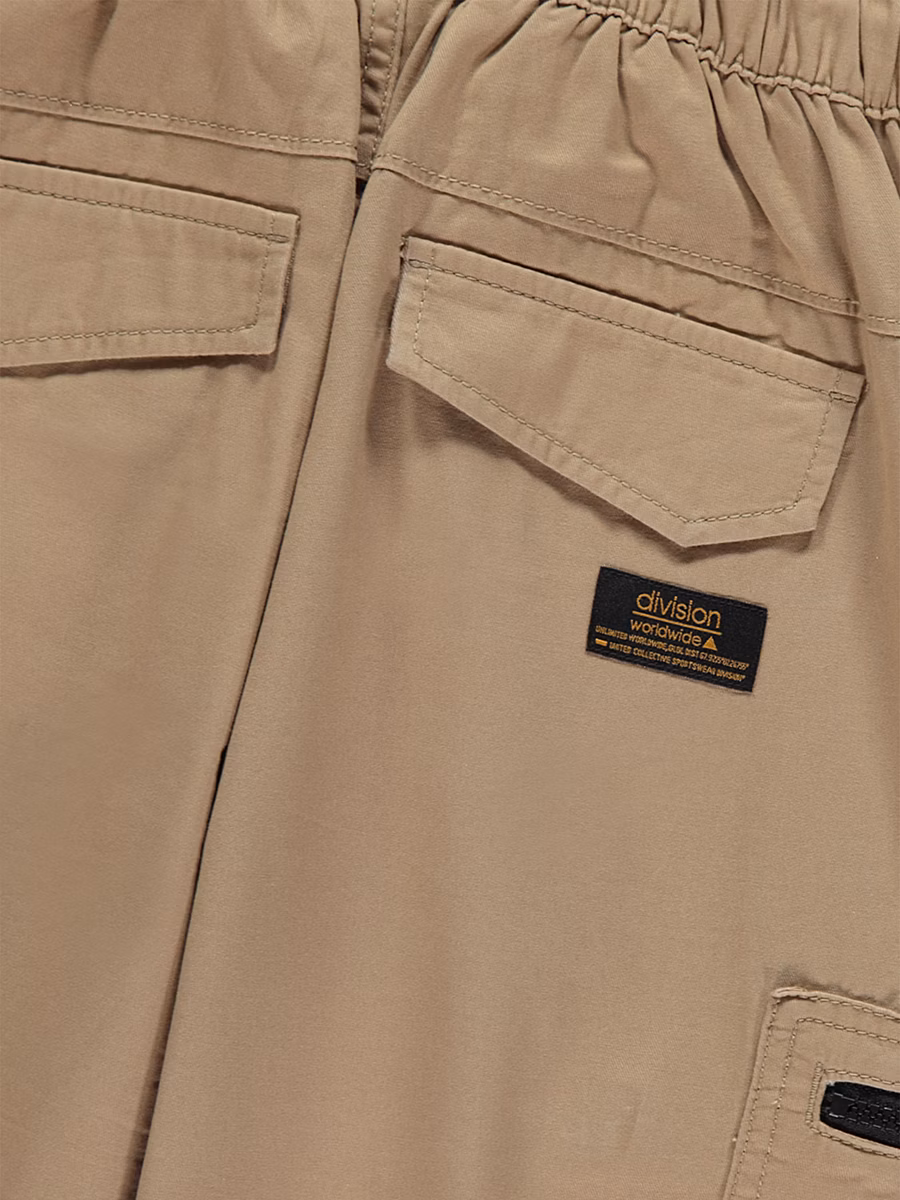 Tan Woven Cargo Trousers detail 1