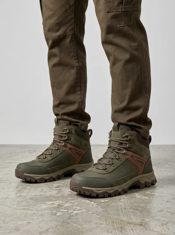 Unisex Alpine Topographic Map Hiking Boots