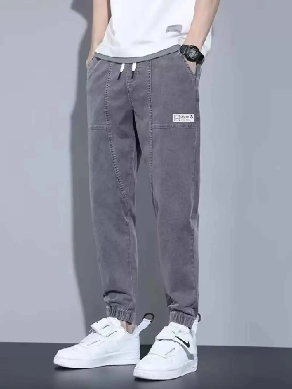 Casual Loose Fit Denim Joggers Jeans