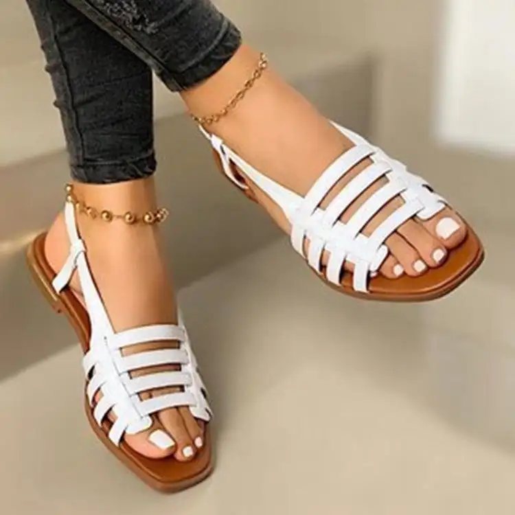 Woven Upper Flat Sandals