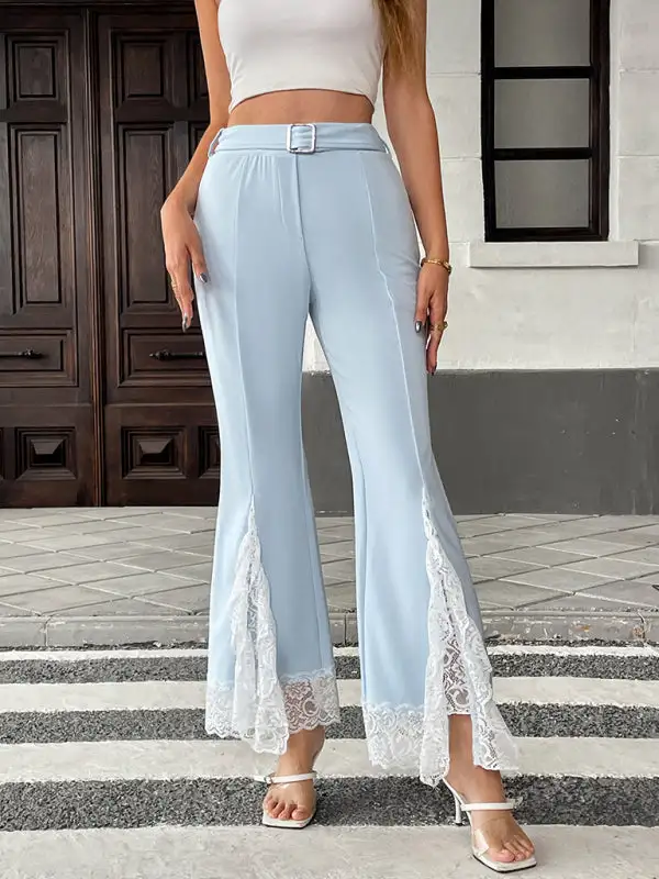 Casual Belt High Waist Lace