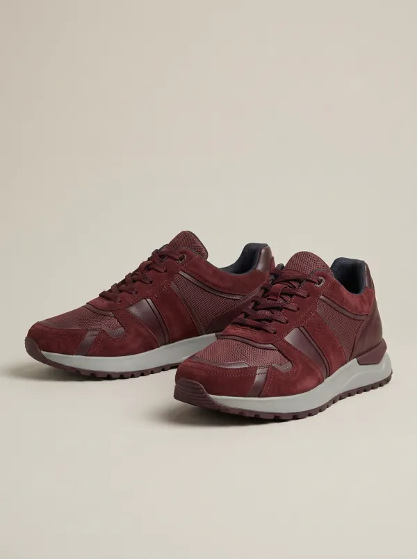 Graphic Panel Layered Mesh-Panel Sneakers