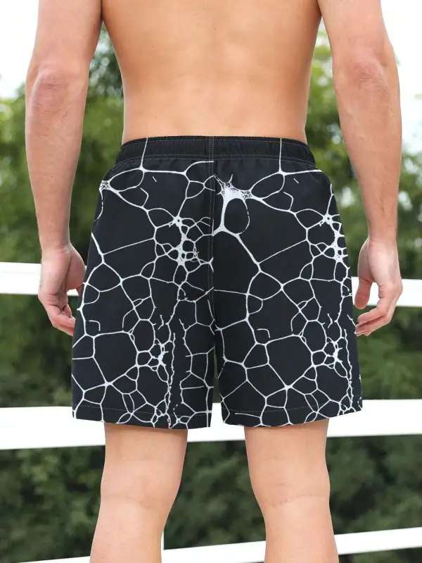 Men's Allover Print Pocket Beach Shorts