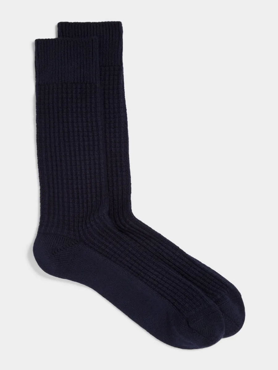 Casual Plain Waffle Socks