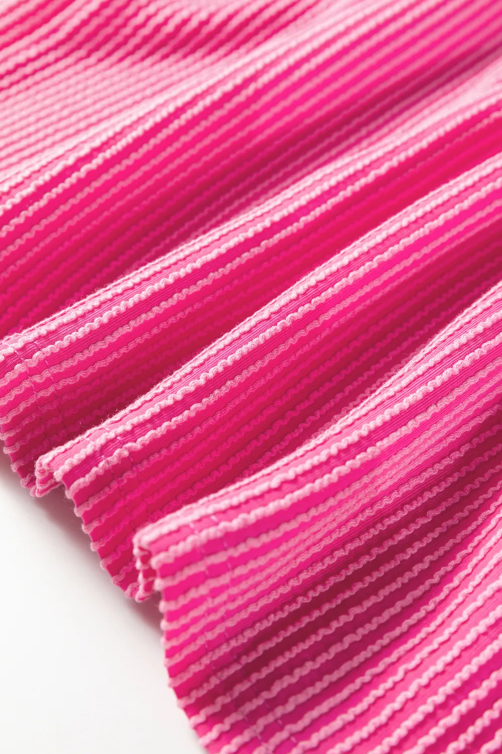 Bright Pink Twisted Ribbed Block Tee