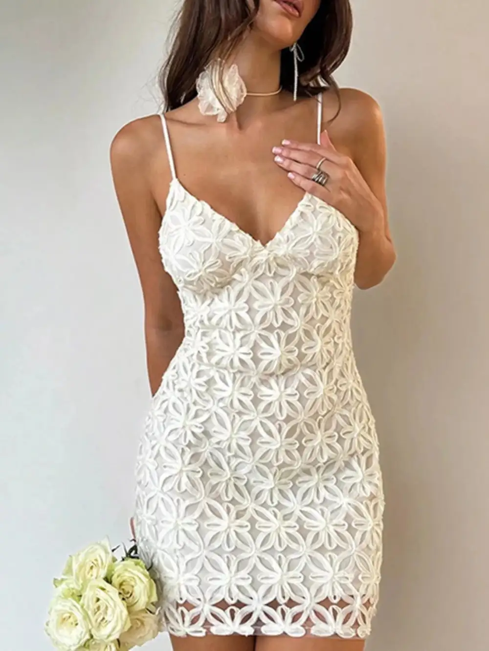 Lightweight Feel Lace Mini Dress