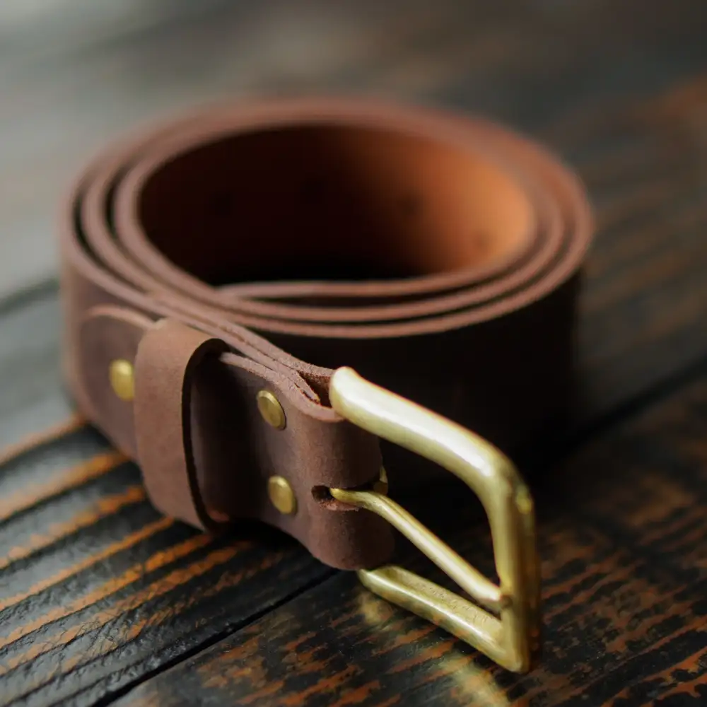 Brass Buckle Full Grain Leather Belt