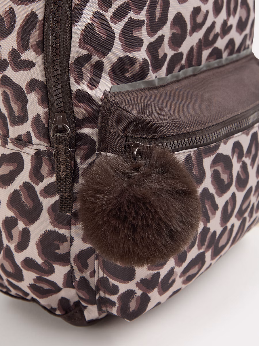 Brown Leopard Print Backpack detail 2