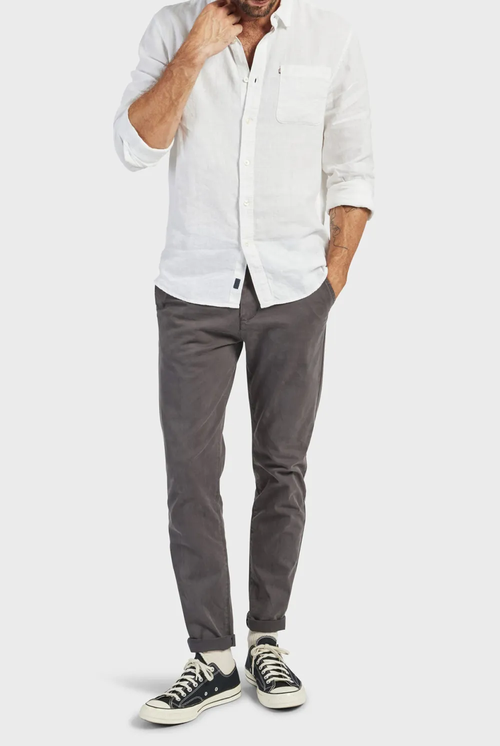 Lightweight Linen Button Down Long Sleeve Shirt