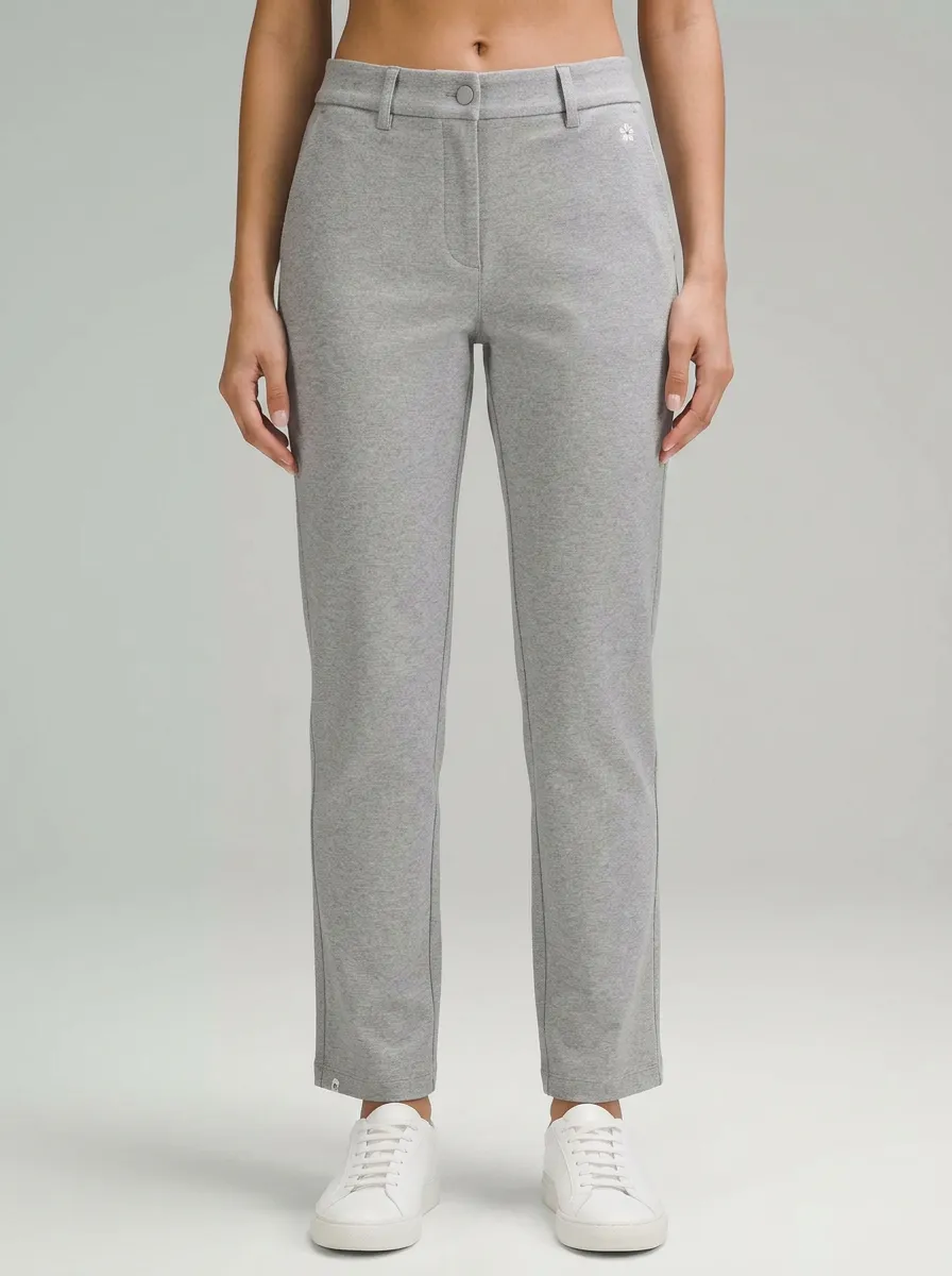 Women's Refined Everyday Minimalist Design Mid Rise Straight Leg Pants