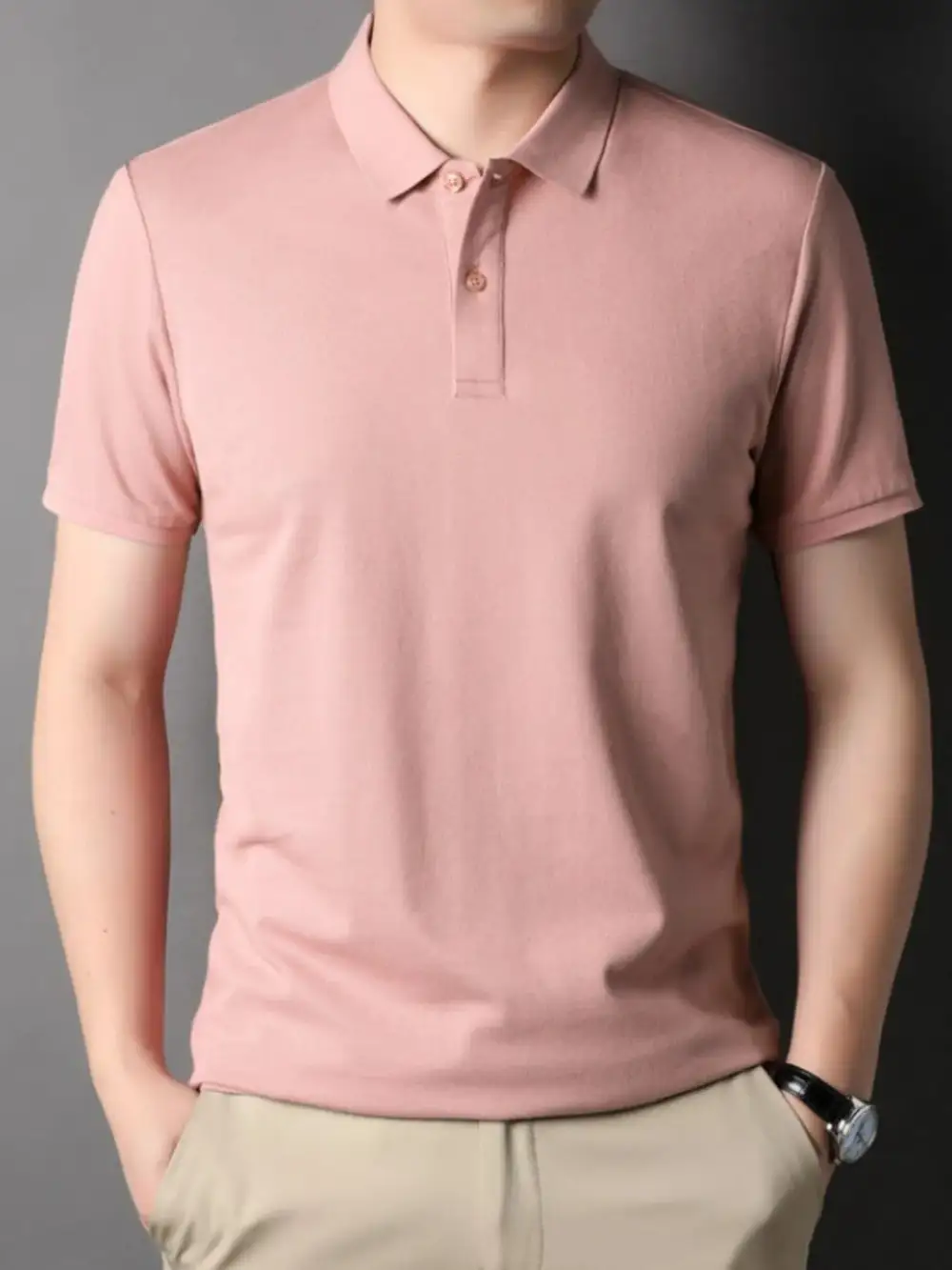 Structured Short Sleeve Collared Polo Shirt