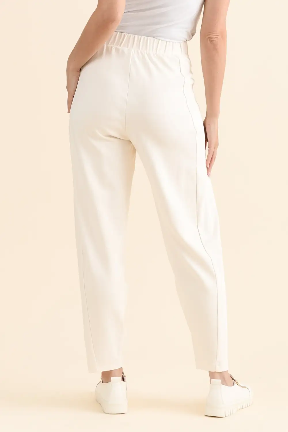 Cotton High Rise Drawstring Pants