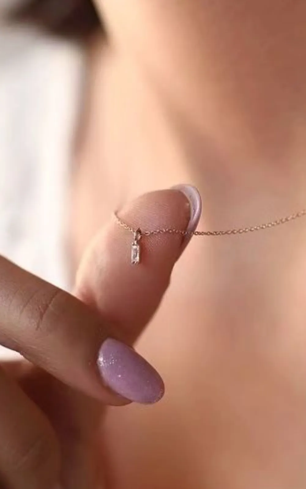 Sparkling Baguette Necklace