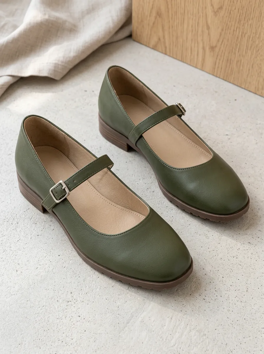 Women's Leather Mary Jane Shoes
